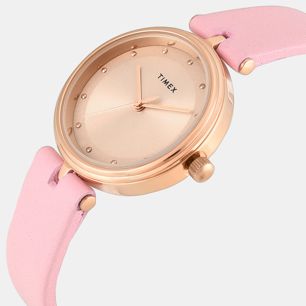 Trendline Women Quartz Rose Gold Dial Analog Leather Watch TWTL14005