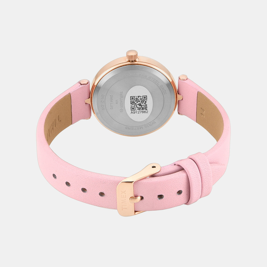 Trendline Women Quartz Rose Gold Dial Analog Leather Watch TWTL14005