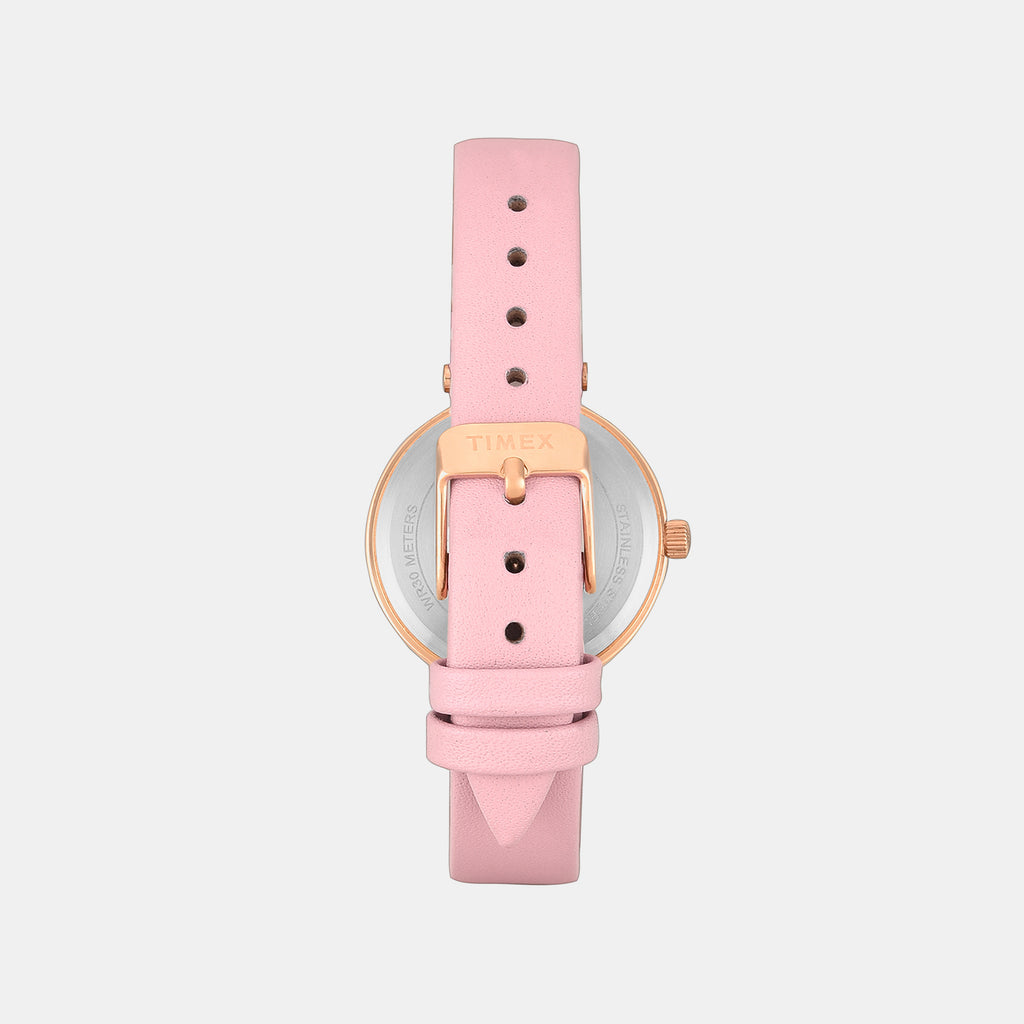 Trendline Women Quartz Rose Gold Dial Analog Leather Watch TWTL14005