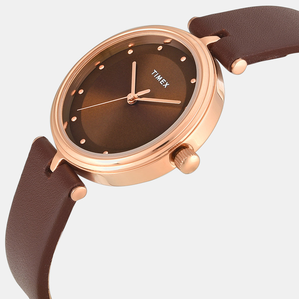 Trendline Women Quartz Brown Dial Analog Leather Watch TWTL14006