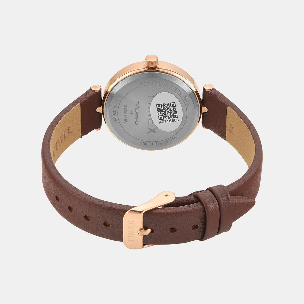 Trendline Women Quartz Brown Dial Analog Leather Watch TWTL14006