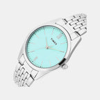 Fashion Women Quartz Green Dial Analog Stainless Steel Watch TWTL14100