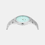 Fashion Women Quartz Green Dial Analog Stainless Steel Watch TWTL14100