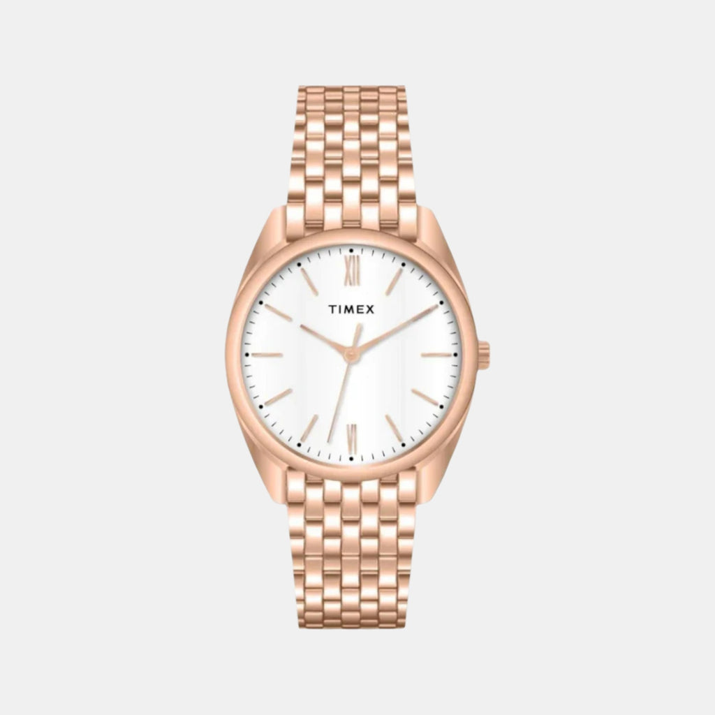 Women Quartz White Dial Analog Stainless Steel Watch TWTL14102