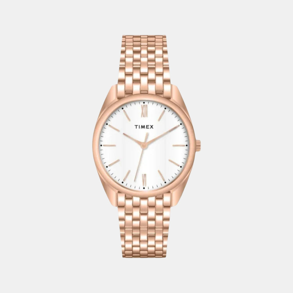 Women Quartz White Dial Analog Stainless Steel Watch TWTL14102