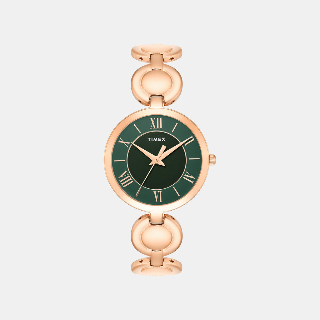 Women Quartz Green Dial Analog Brass Watch TWTL16400T