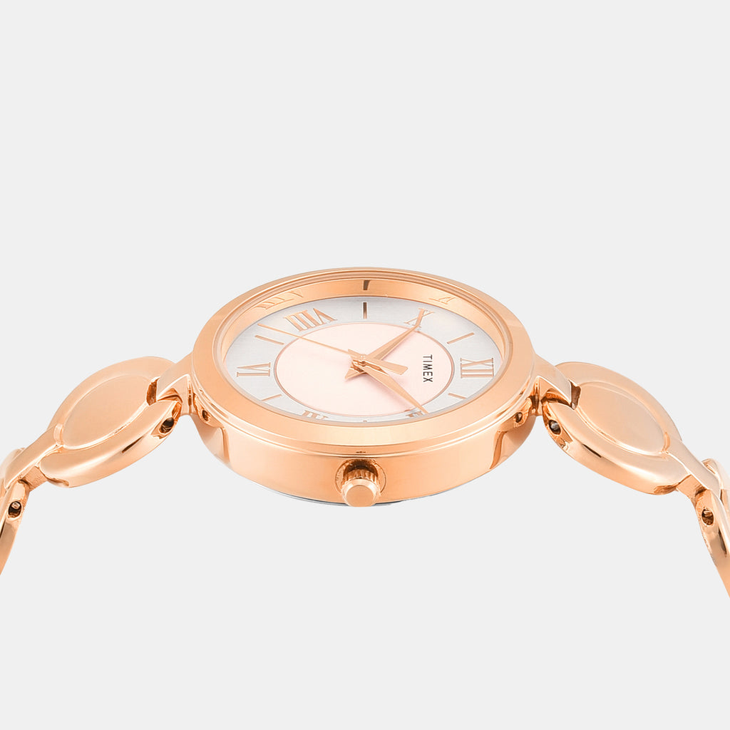Women Quartz Pink Dial Analog Brass Watch TWTL16401T