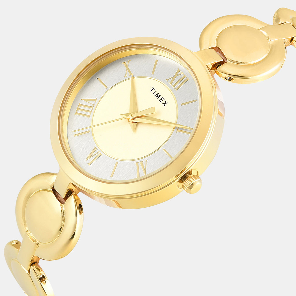 Women Quartz Champagne Dial Analog Brass Watch TWTL16402T