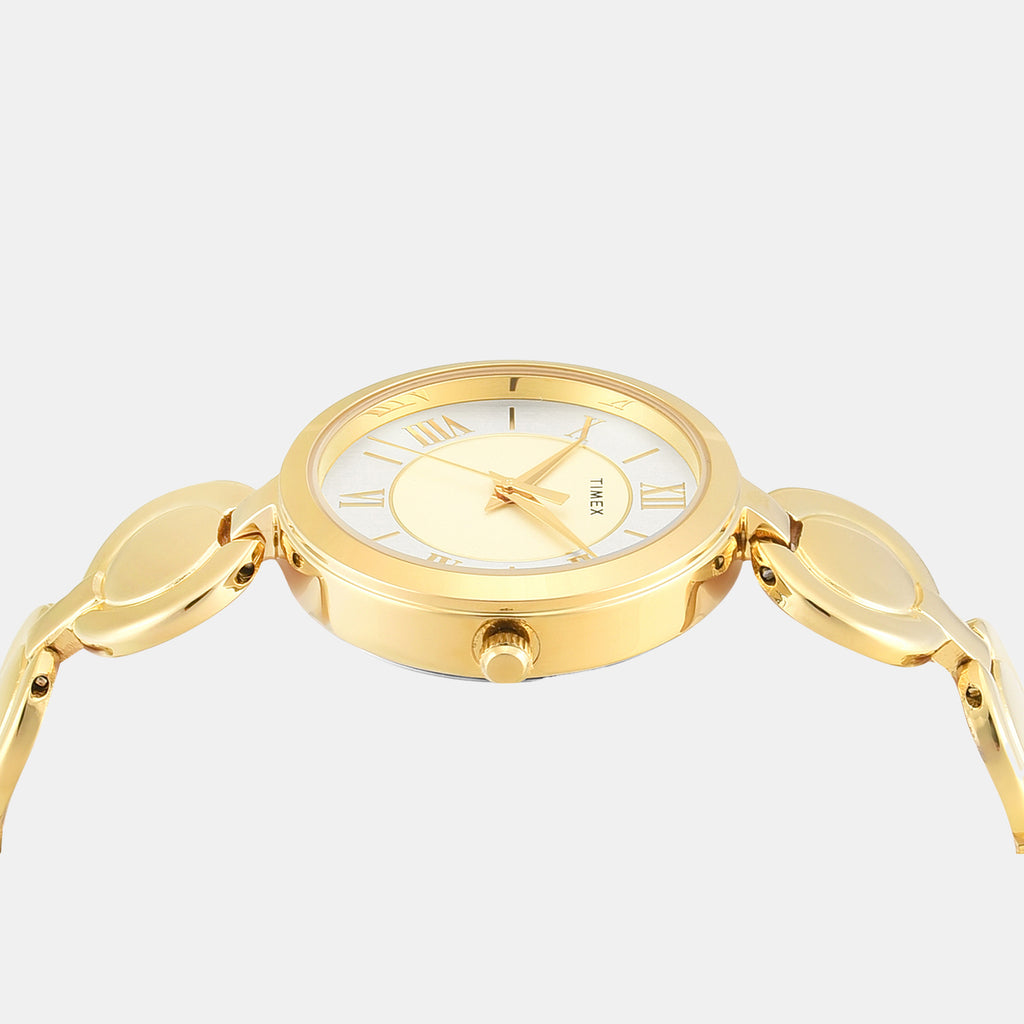 Women Quartz Champagne Dial Analog Brass Watch TWTL16402T