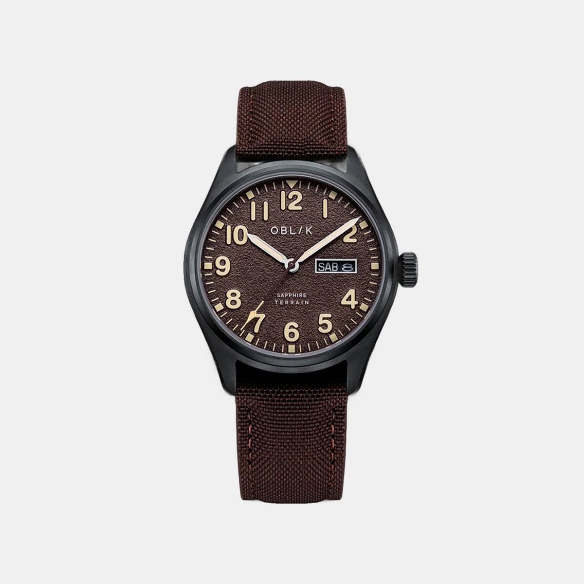Men Quartz Brown Dial Analog Nylon Watch TERRAIN-BROWN