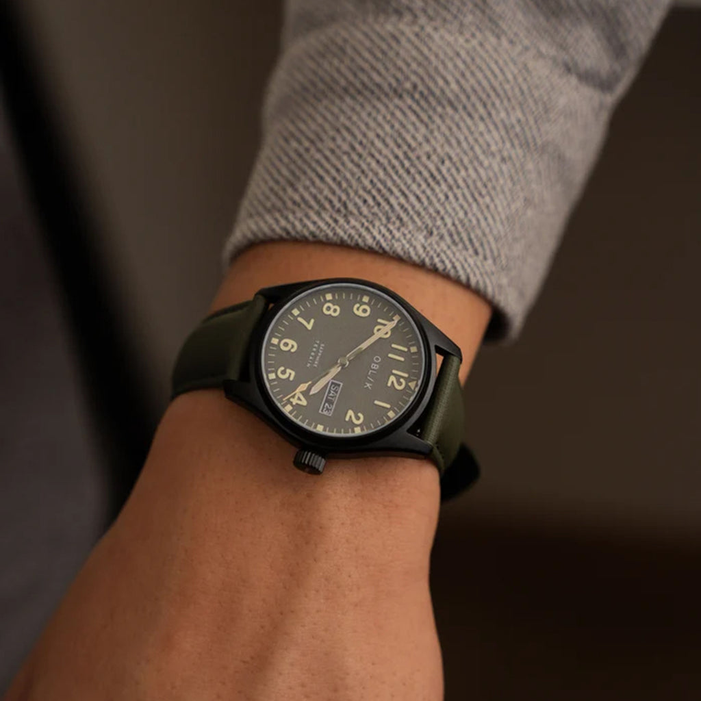 Men Quartz Green Dial Analog Nylon Watch TERRAIN-GREEN