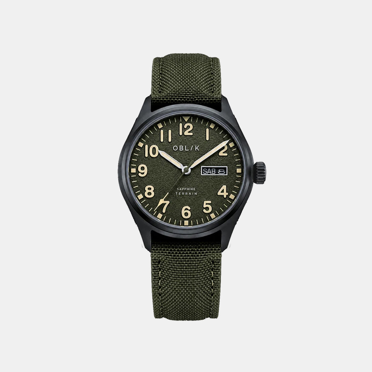 Men Quartz Green Dial Analog Nylon Watch TERRAIN-GREEN
