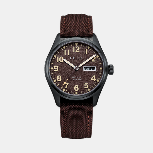 Terrain Men Quartz Brown Dial Analog Fabric Watch