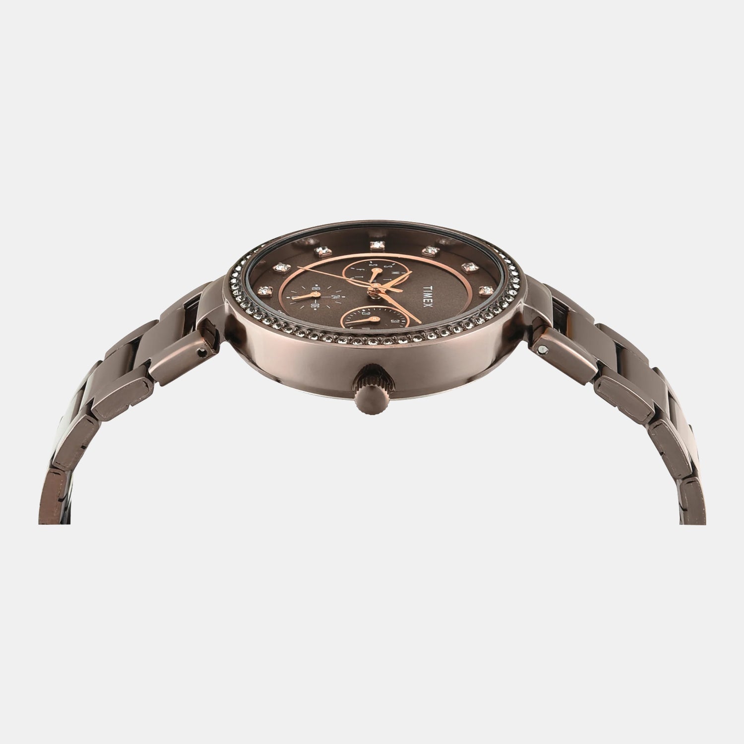 Trendline Women Quartz Brown Dial Multi-Function Stainless Steel Watch TWEL18722