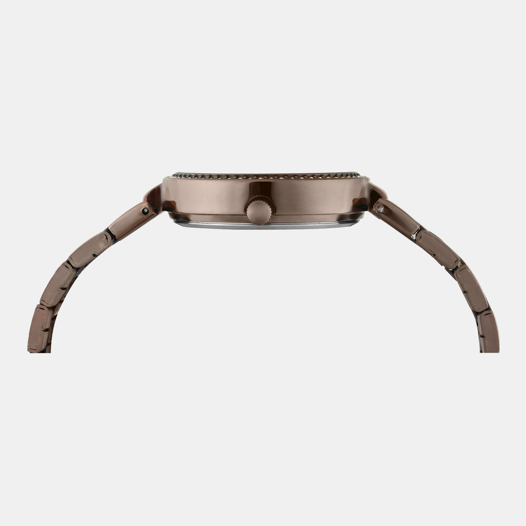 Trendline Women Quartz Brown Dial Multi-Function Stainless Steel Watch TWEL18722