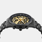 Men Quartz Gold Dial Multi-Function Stainless Steel Watch UNG010003