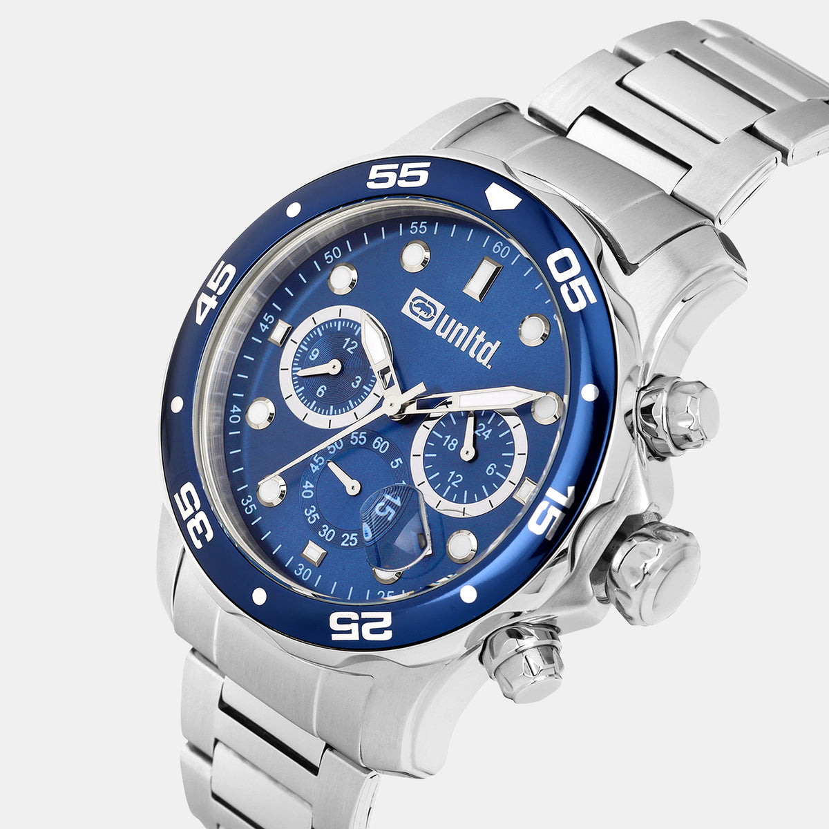 Women Quartz Blue Dial Multi-Function Stainless Steel Watch UNG020001