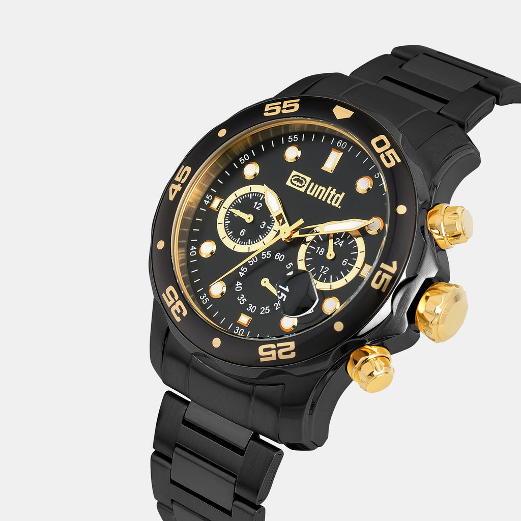 Women Quartz Black Dial Multi-Function Stainless Steel Watch UNG020003