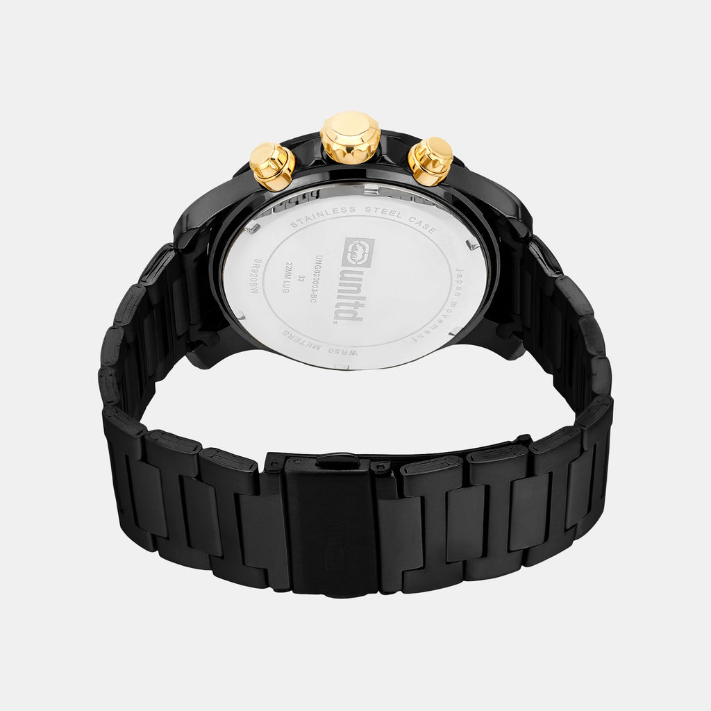 Women Quartz Black Dial Multi-Function Stainless Steel Watch UNG020003