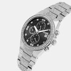 Men Quartz Black Dial Multi-Function Stainless Steel Watch UNG030001