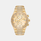 Men Quartz Gold Dial Multi-Function Stainless Steel Watch UNG030002