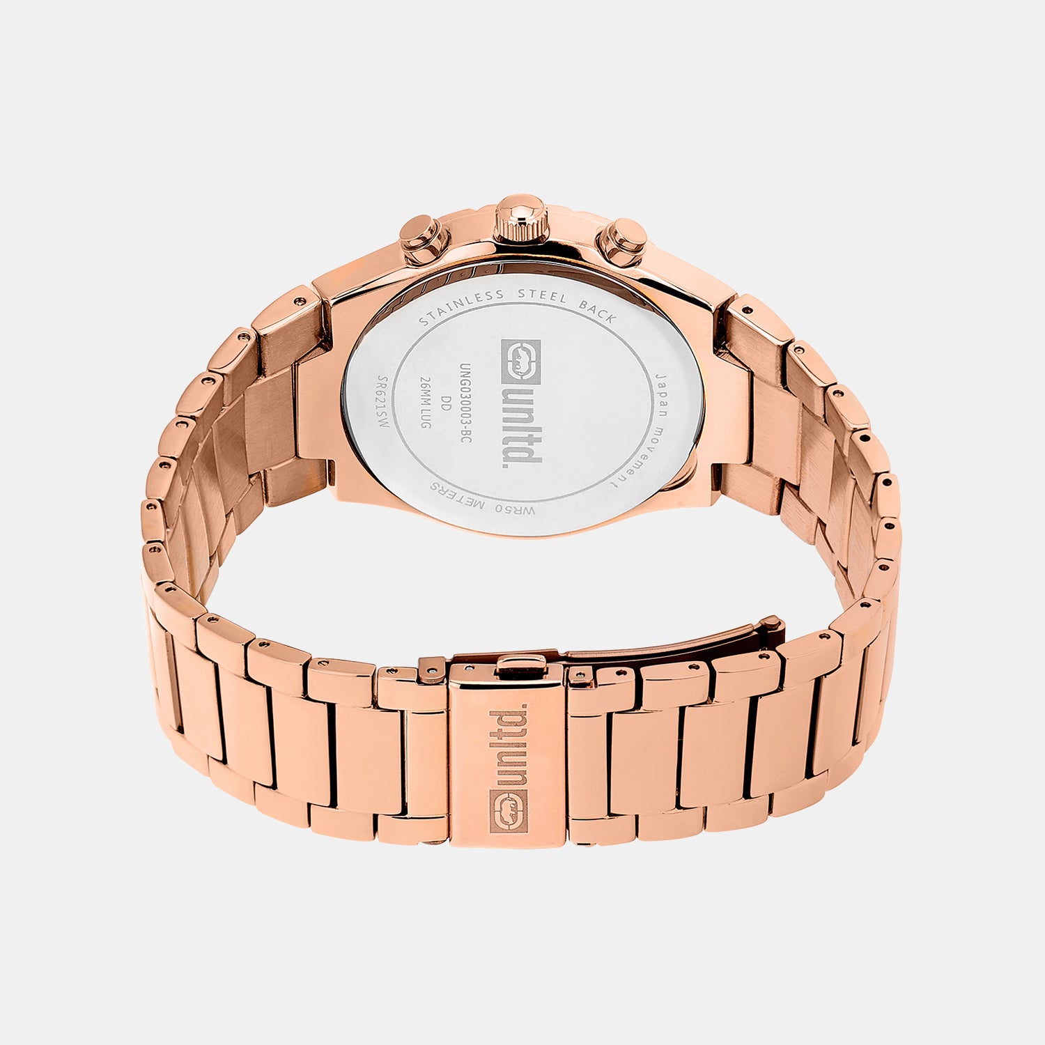 Men Quartz Rose Gold Dial Multi-Function Stainless Steel Watch UNG030003