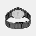 Men Quartz Black Dial Multi-Function Stainless Steel Watch UNG030004