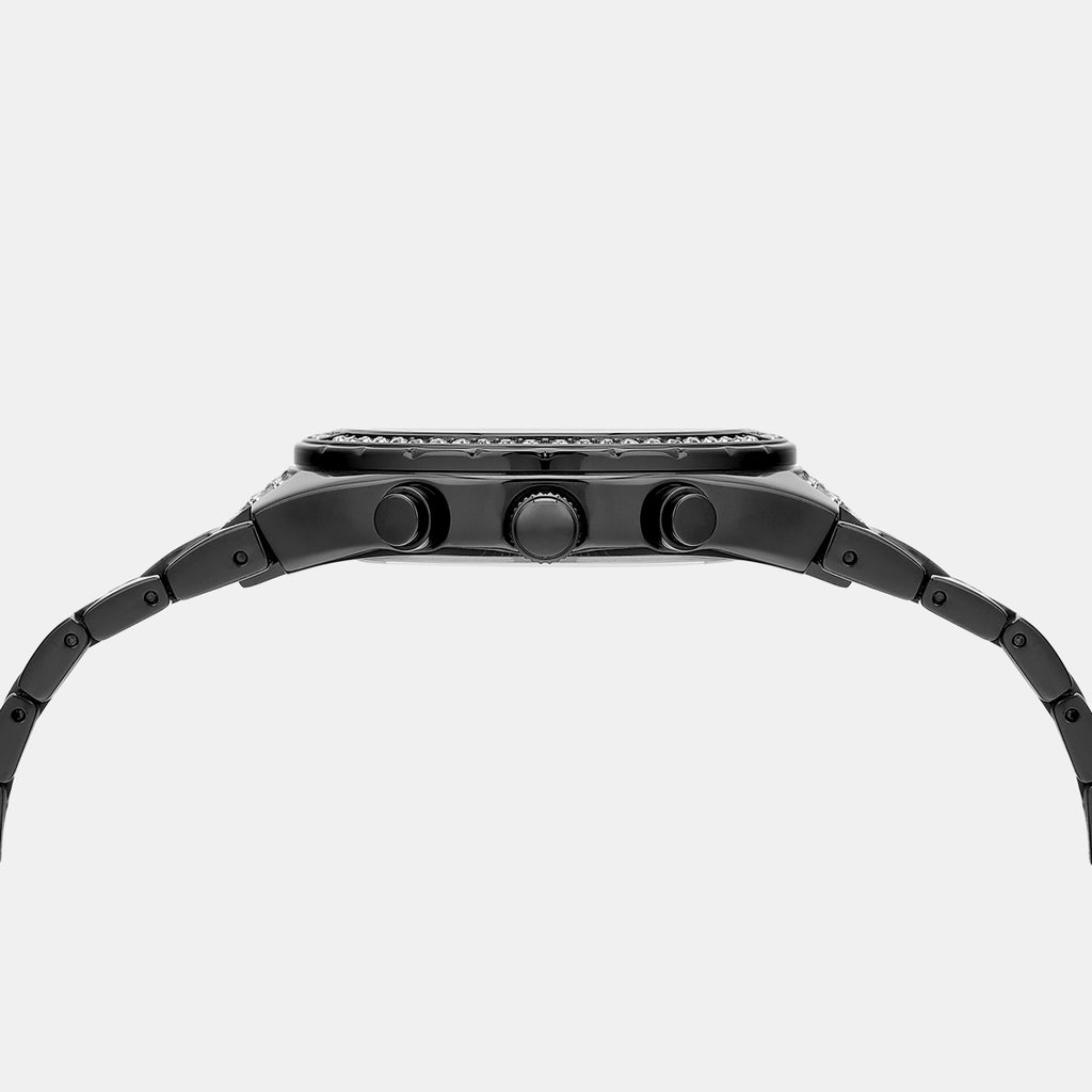 Men Quartz Black Dial Multi-Function Stainless Steel Watch UNG030004