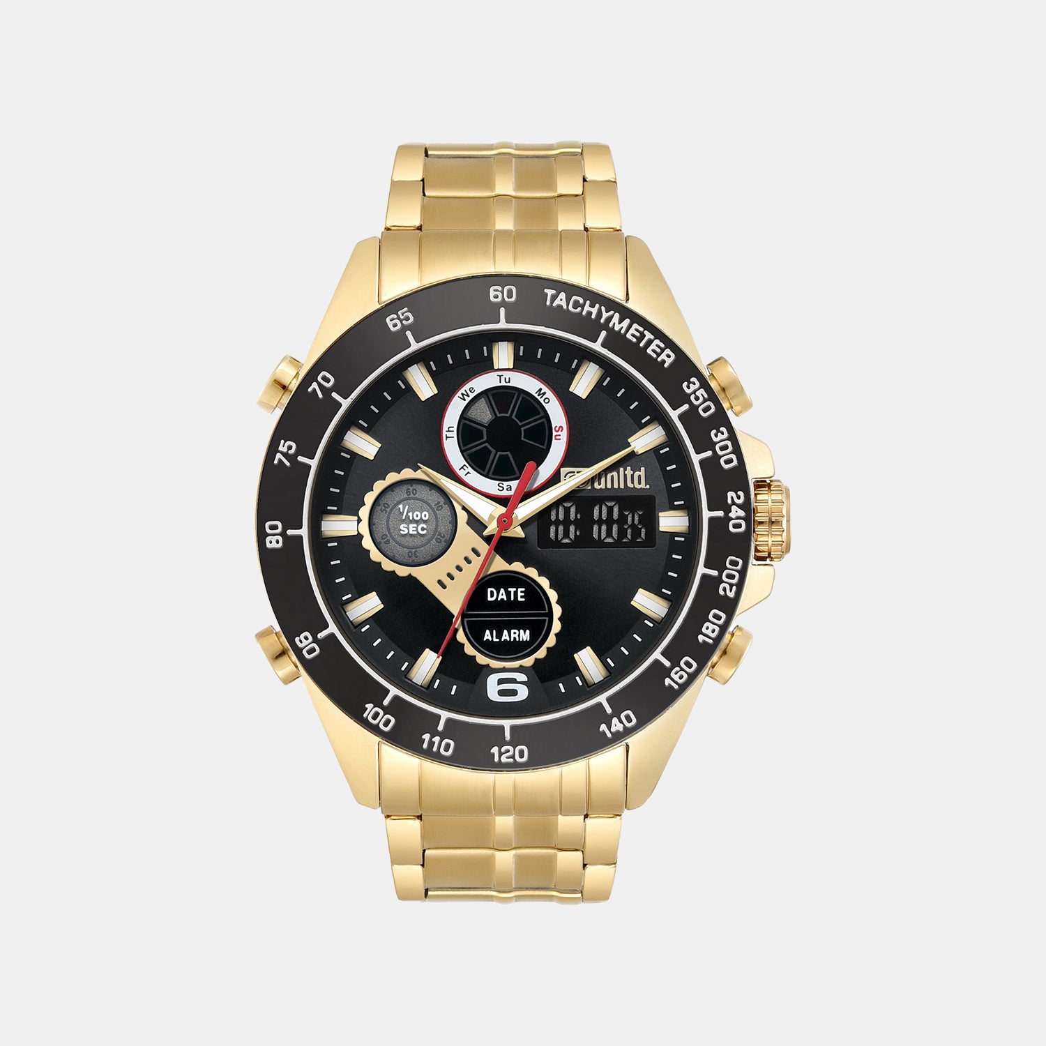Men Quartz Black Dial Analog-digital Stainless Steel Watch UNG040002