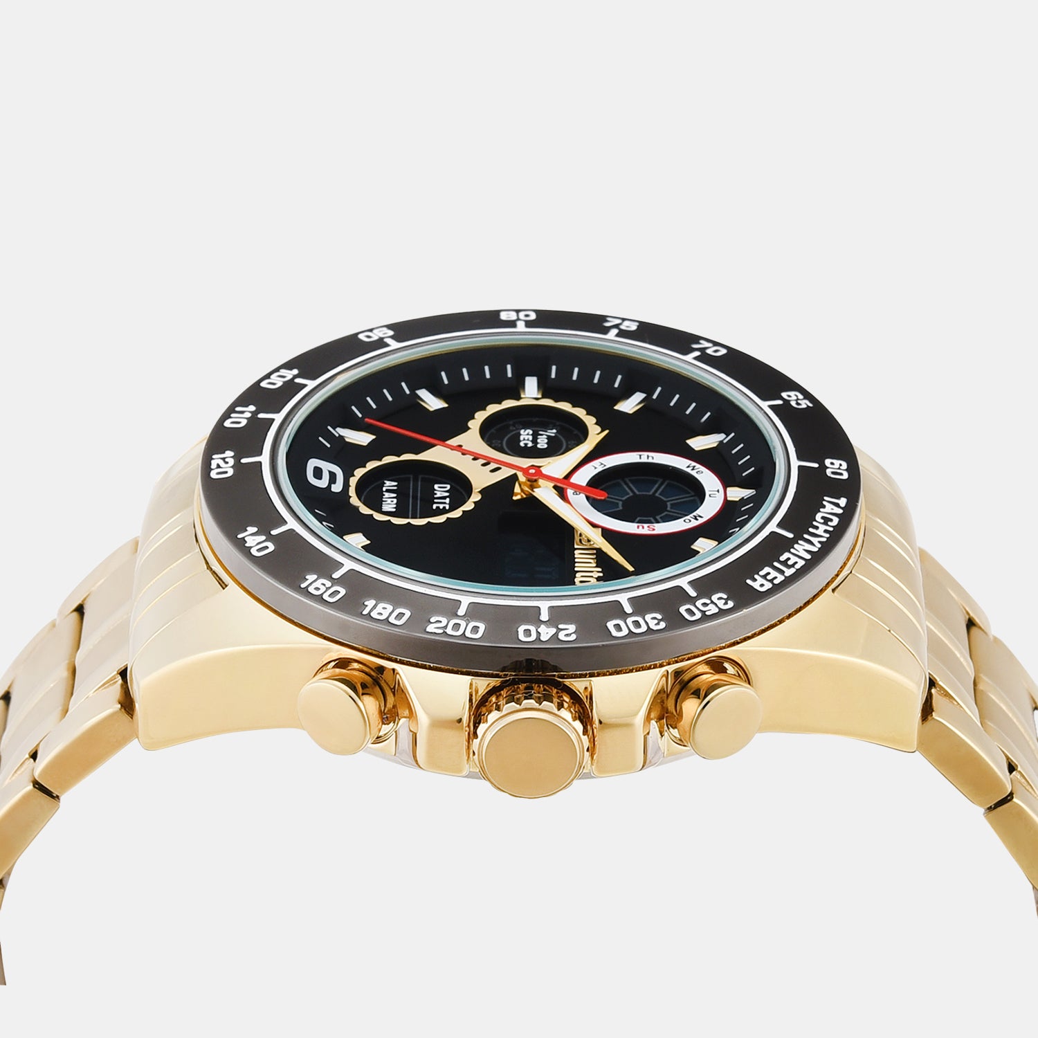 Men Quartz Black Dial Analog-digital Stainless Steel Watch UNG040002