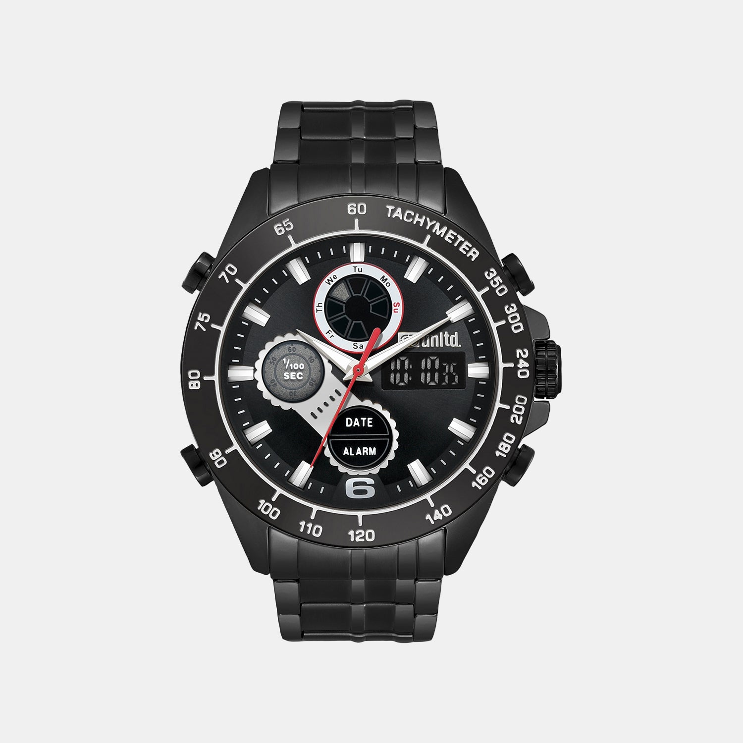 Men Quartz Black Dial Analog-digital Stainless Steel Watch UNG040003