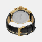Men Quartz Black Dial Multi-Function Leather Watch UNG050002