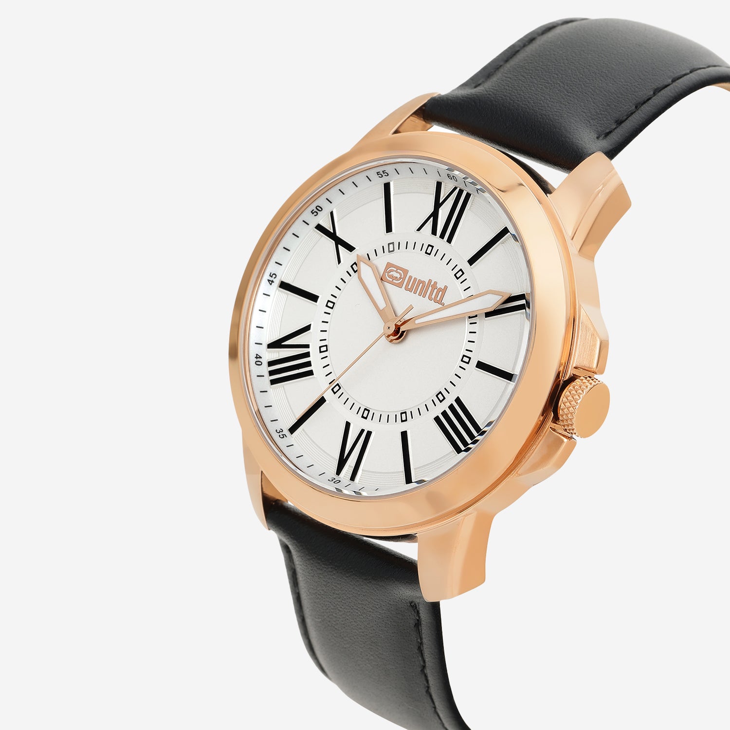 Men Quartz White Dial Analog Leather Watch UNG060002