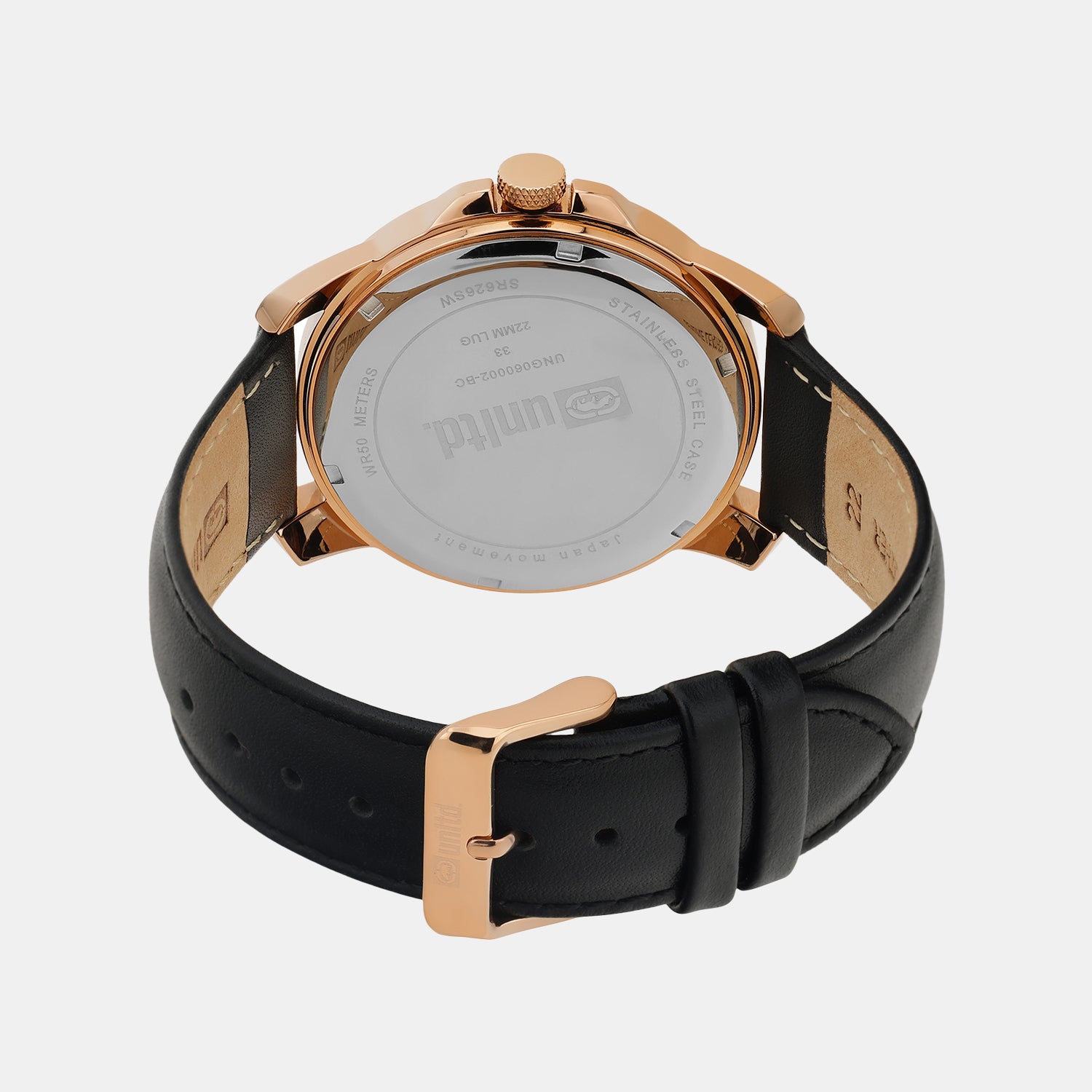 Men Quartz White Dial Analog Leather Watch UNG060002