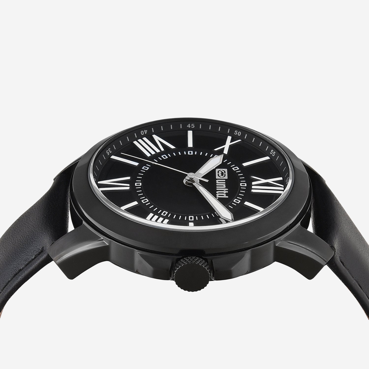 Men Quartz Black Dial Analog Leather Watch UNG060003