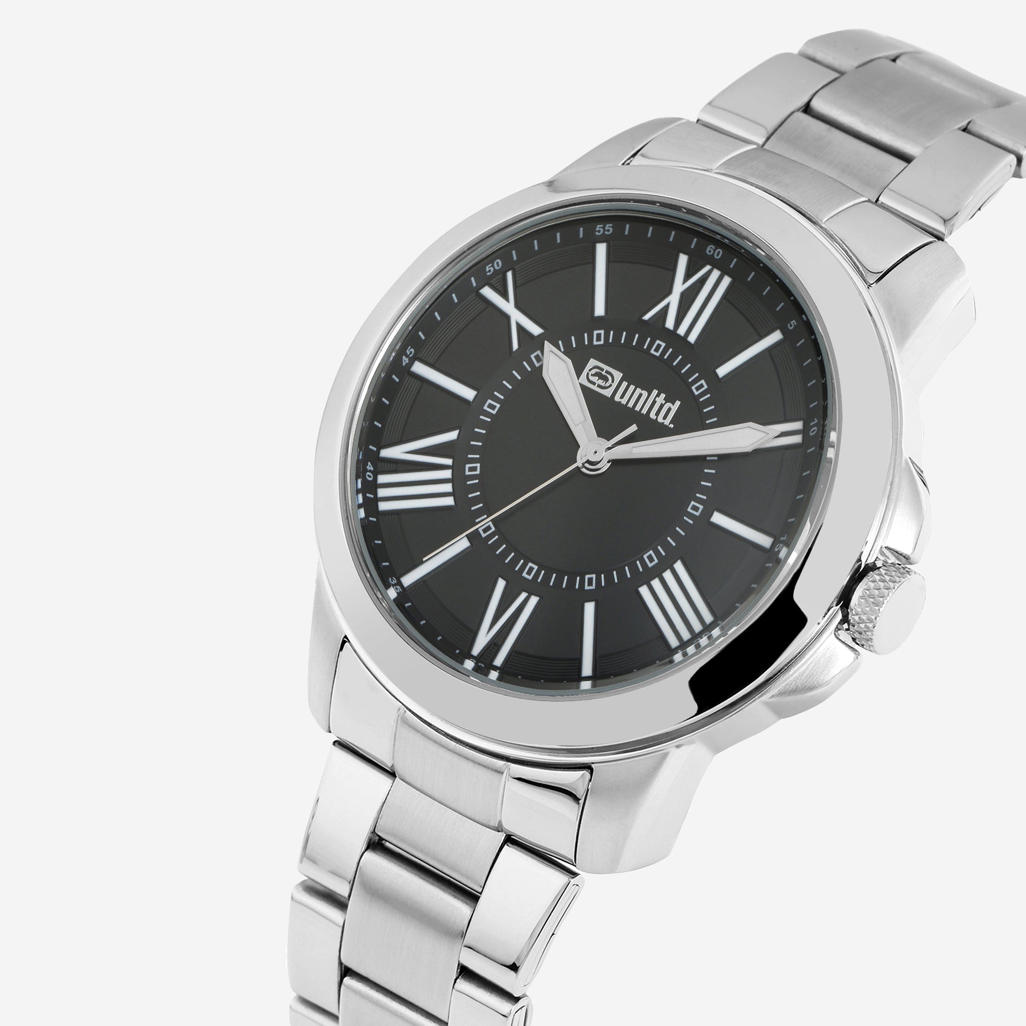 Men Quartz Black Dial Analog Stainless Steel Watch UNG060004