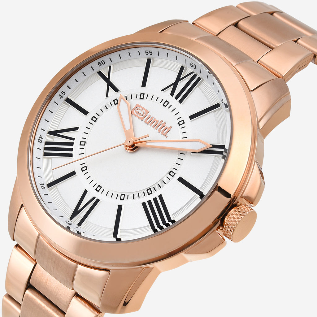 Men Quartz White Dial Analog Stainless Steel Watch UNG060006