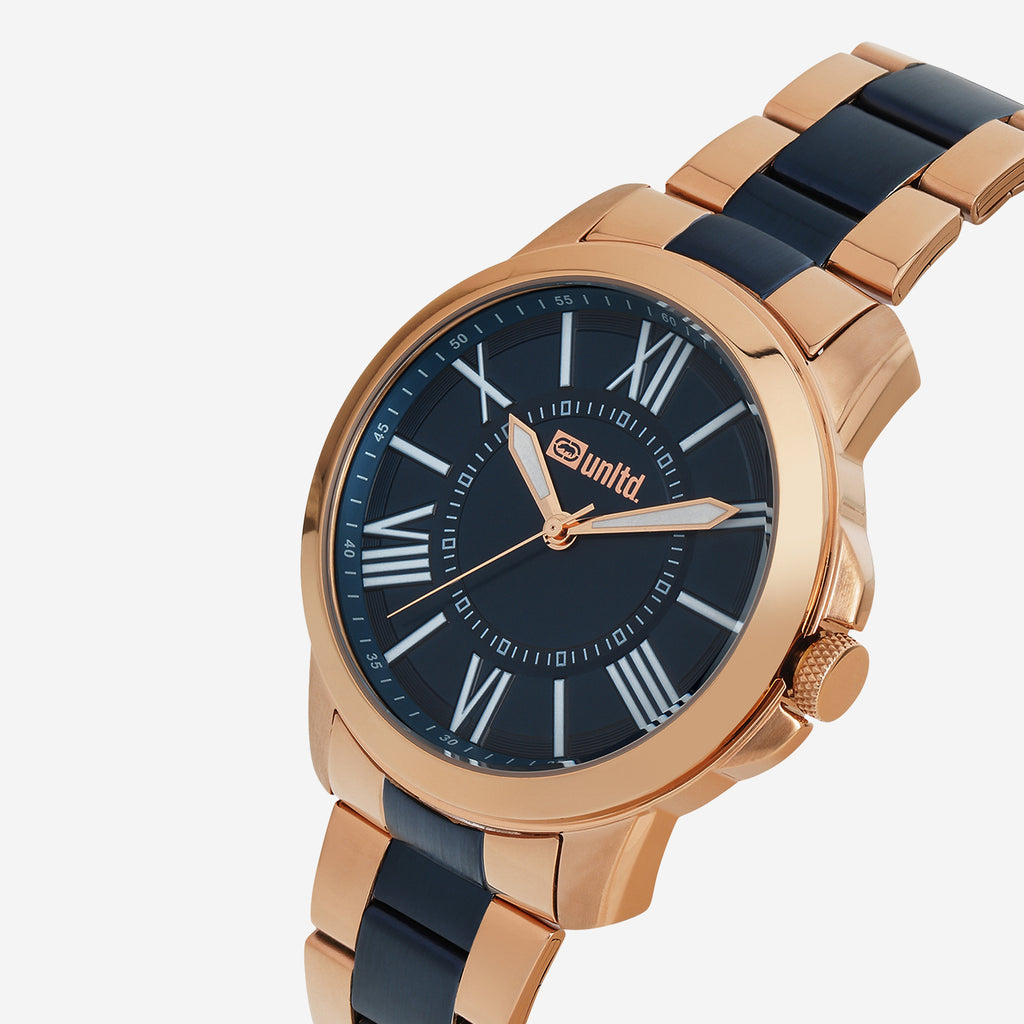 Men Quartz Blue Dial Analog Stainless Steel Watch UNG060007