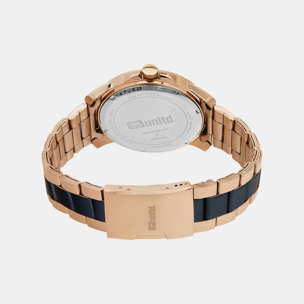 Men Quartz Blue Dial Analog Stainless Steel Watch UNG060007