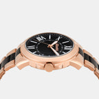 Men Quartz Black Dial Analog Stainless Steel Watch UNG060008