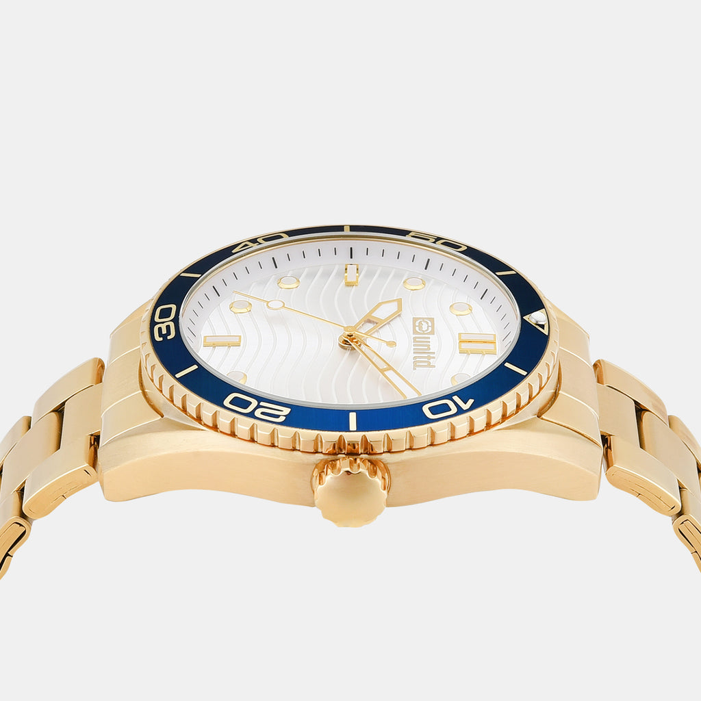 Men Quartz White Dial Analog Stainless Steel Watch UNG070003