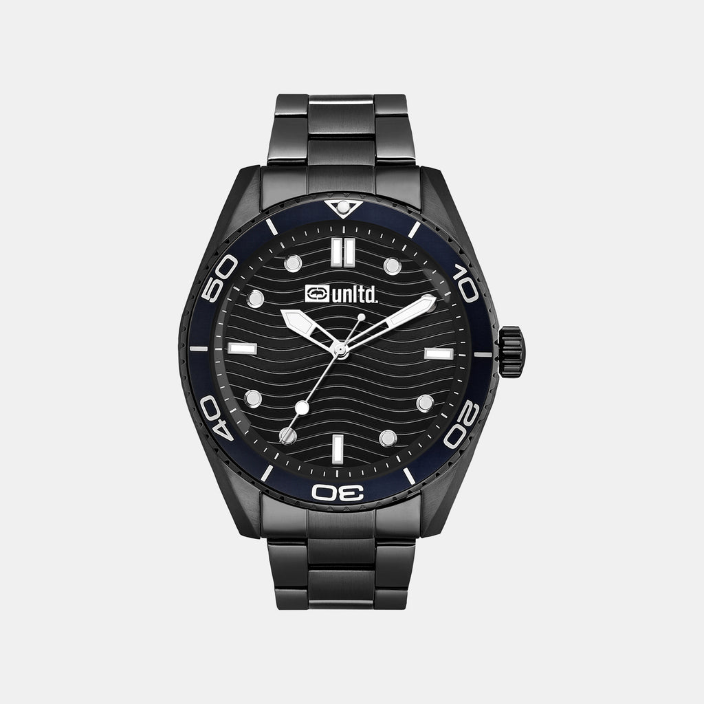 Men Quartz Black Dial Analog Stainless Steel Watch UNG070004