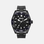 Men Quartz Black Dial Analog Stainless Steel Watch UNG070004