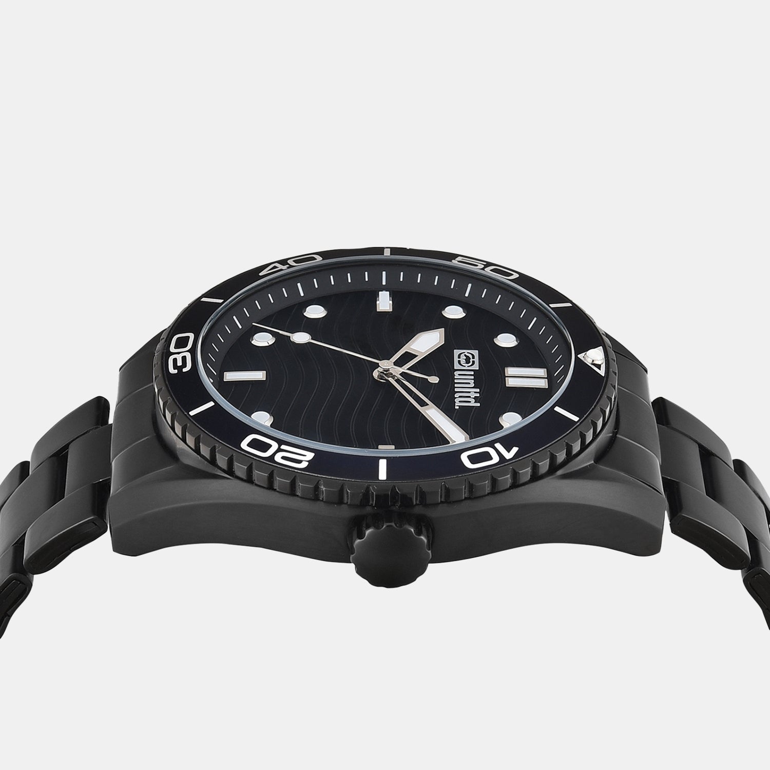 Men Quartz Black Dial Analog Stainless Steel Watch UNG070004