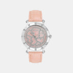 Women Quartz Pink Dial Analog Leather Watch UNL010001