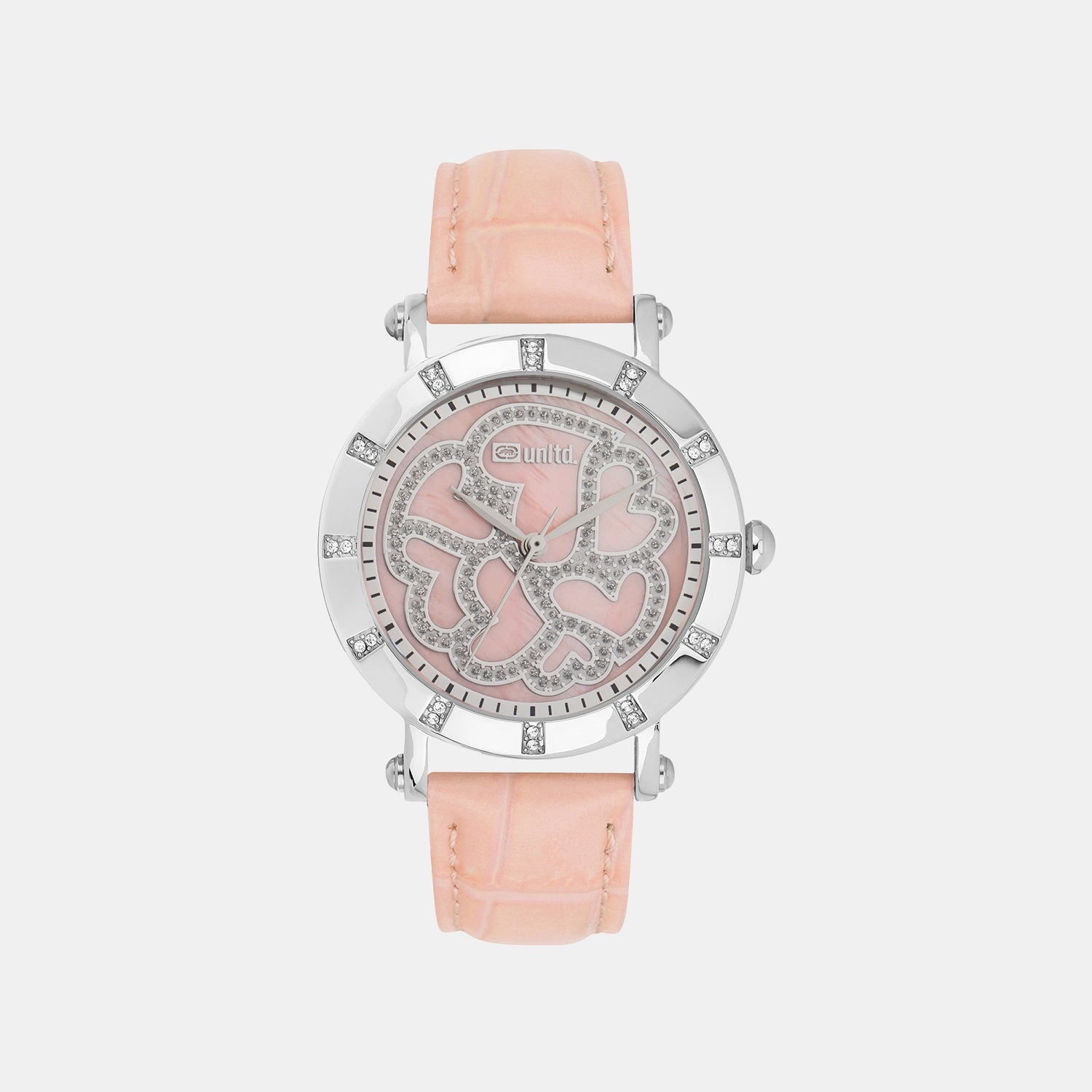 Women Quartz Pink Dial Analog Leather Watch UNL010001