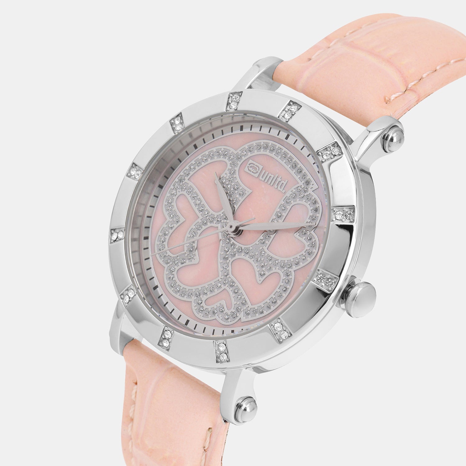 Women Quartz Pink Dial Analog Leather Watch UNL010001