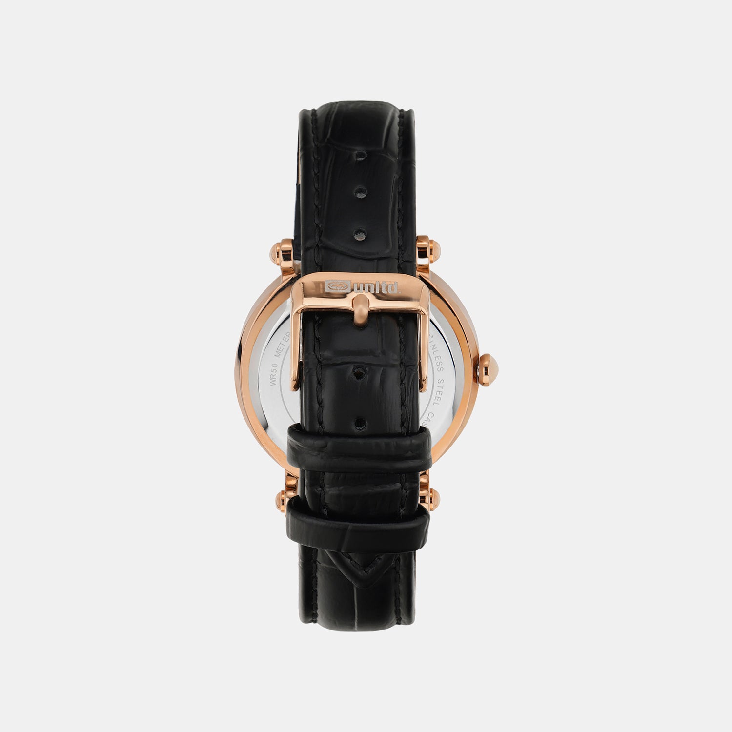 Women Quartz Black Dial Analog Leather Watch UNL010002