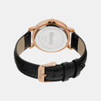 Women Quartz Black Dial Analog Leather Watch UNL010002