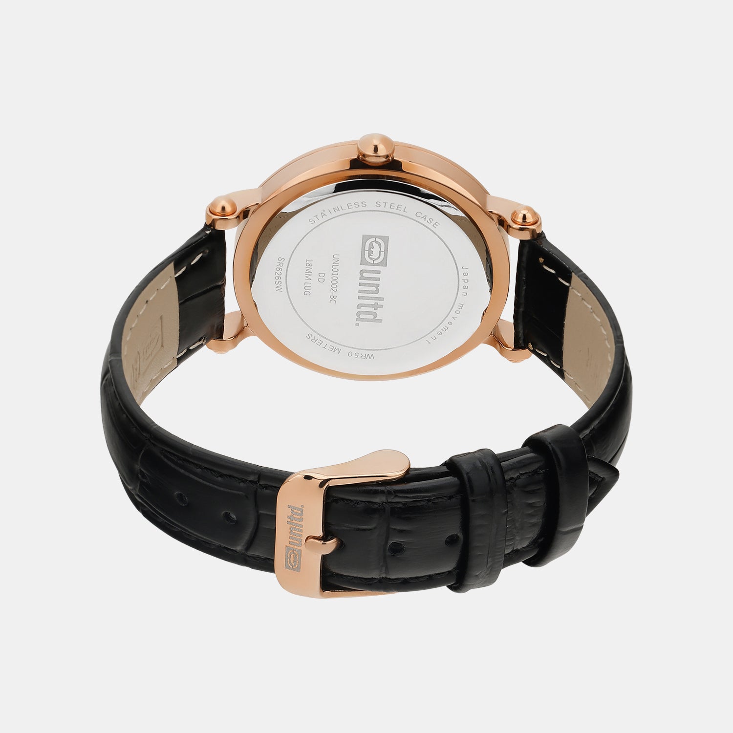 Women Quartz Black Dial Analog Leather Watch UNL010002